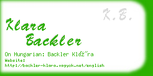 klara backler business card